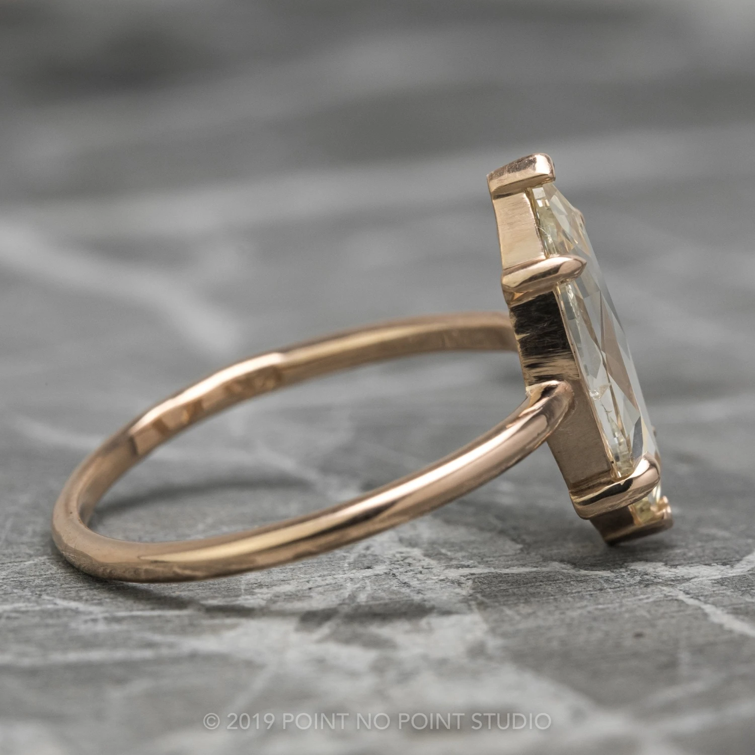 1.35 Carat Clear Marquise Diamond Engagement Ring, Jane Setting, 14K Rose Gold - Image 9