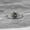 1.95 Carat Black Speckled Round Diamond Engagement Ring, Quinn Setting, Platinum