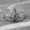 1.34 Carat Black Speckled Kite Diamond Engagement Ring, Quinn Setting, Platinum