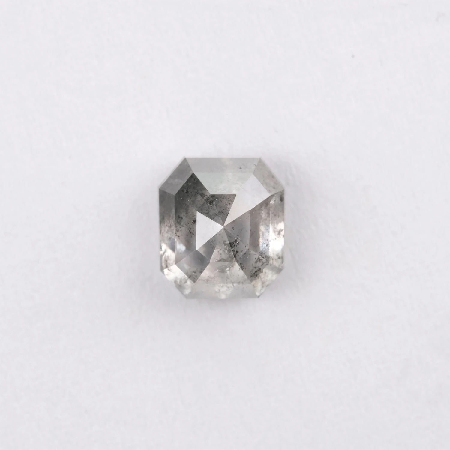 1.07 Carat Salt And Pepper Rose Cut Asscher Diamond