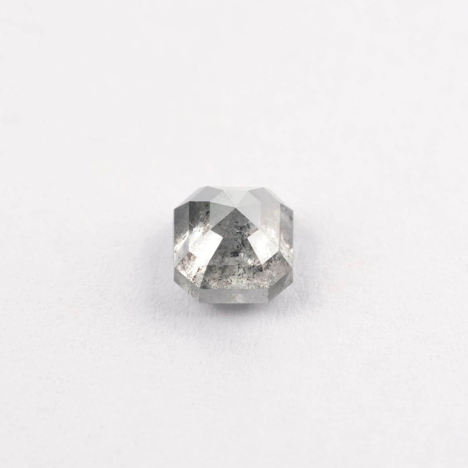 1.07 Carat Salt And Pepper Rose Cut Asscher Diamond - Image 3