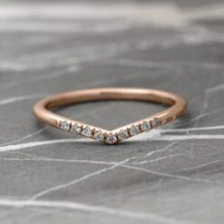 9 White Diamond Vivian Band, 14K Rose Gold