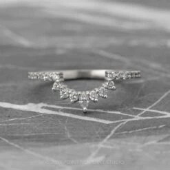 Diamond Contour Wedding Band, Large Emma Setting, Platinum