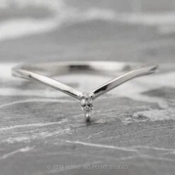 Marquise Diamond Wedding Band, Victoria Setting, 14K White Gold