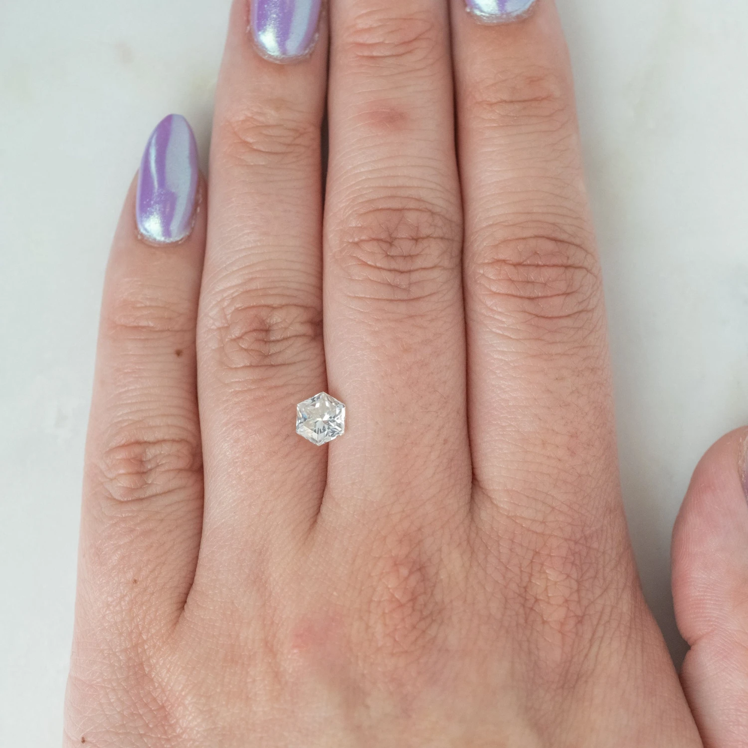 1.38 Carat White Hexagon Moissanite - Image 7