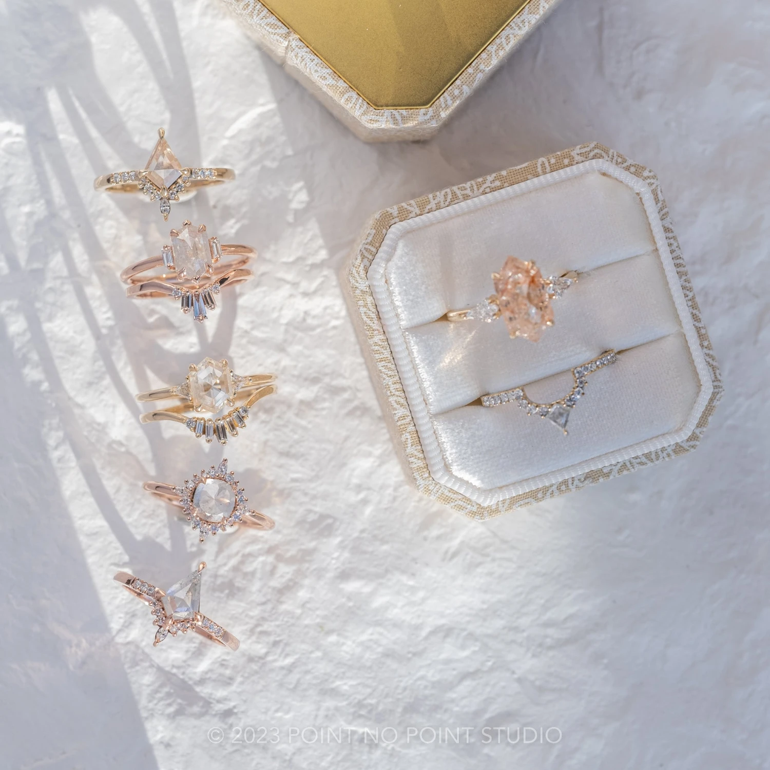 1.42 Carat Icy Grey Diamond Engagement Ring, Cosette Setting, 14k Rose Gold - Image 6