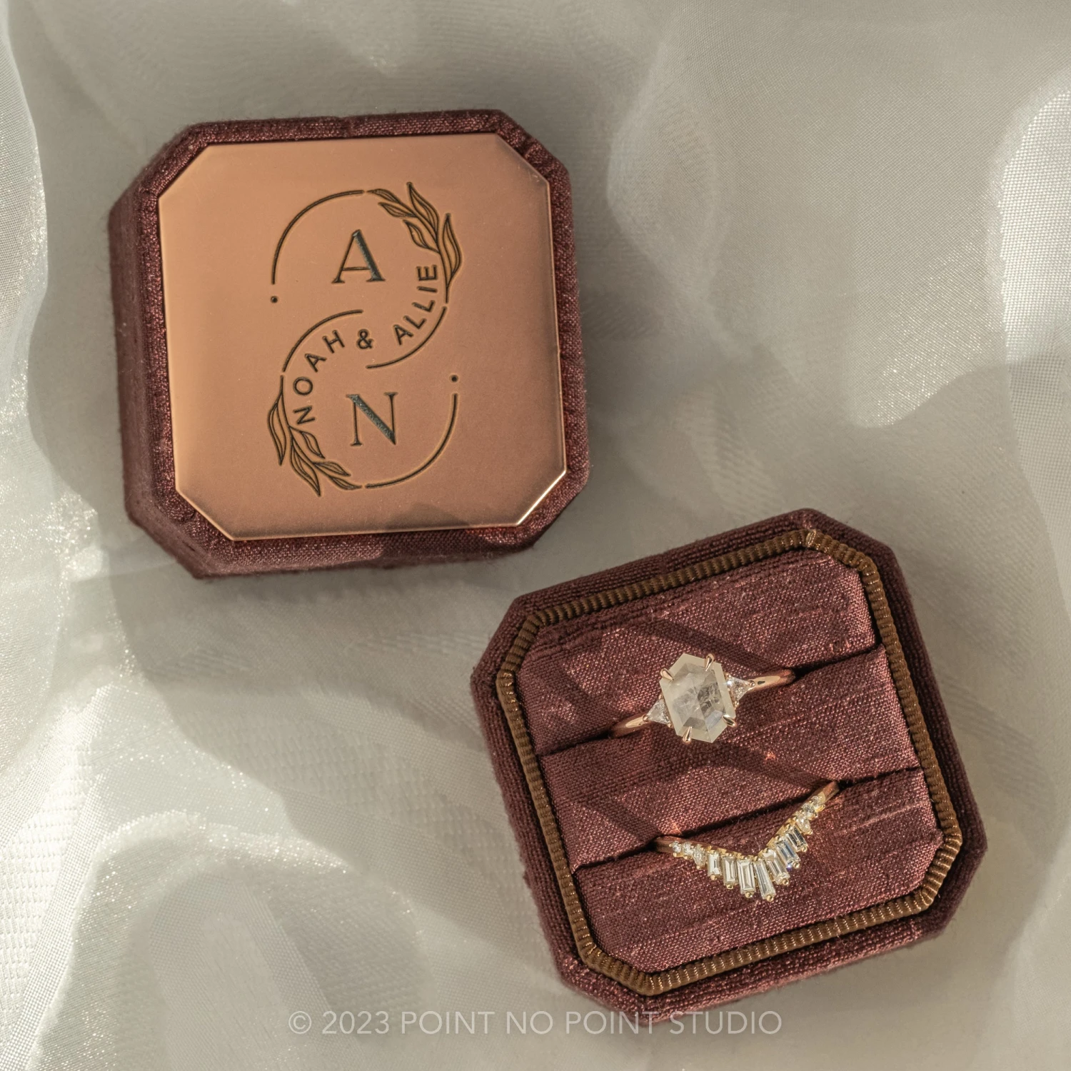 Engraved Double Slot Ring Boxes - Image 2