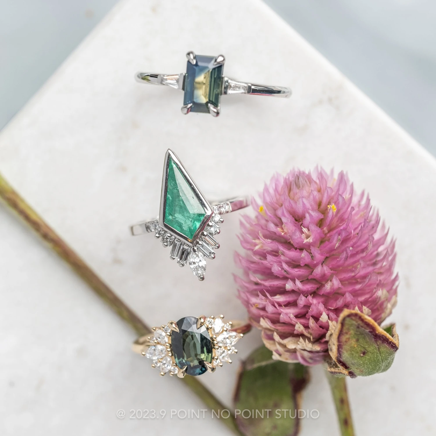 2.06 Carat Green Oval Sapphire And Diamond Engagement Ring, Monarch Setting, 14K Yellow Gold - Image 5