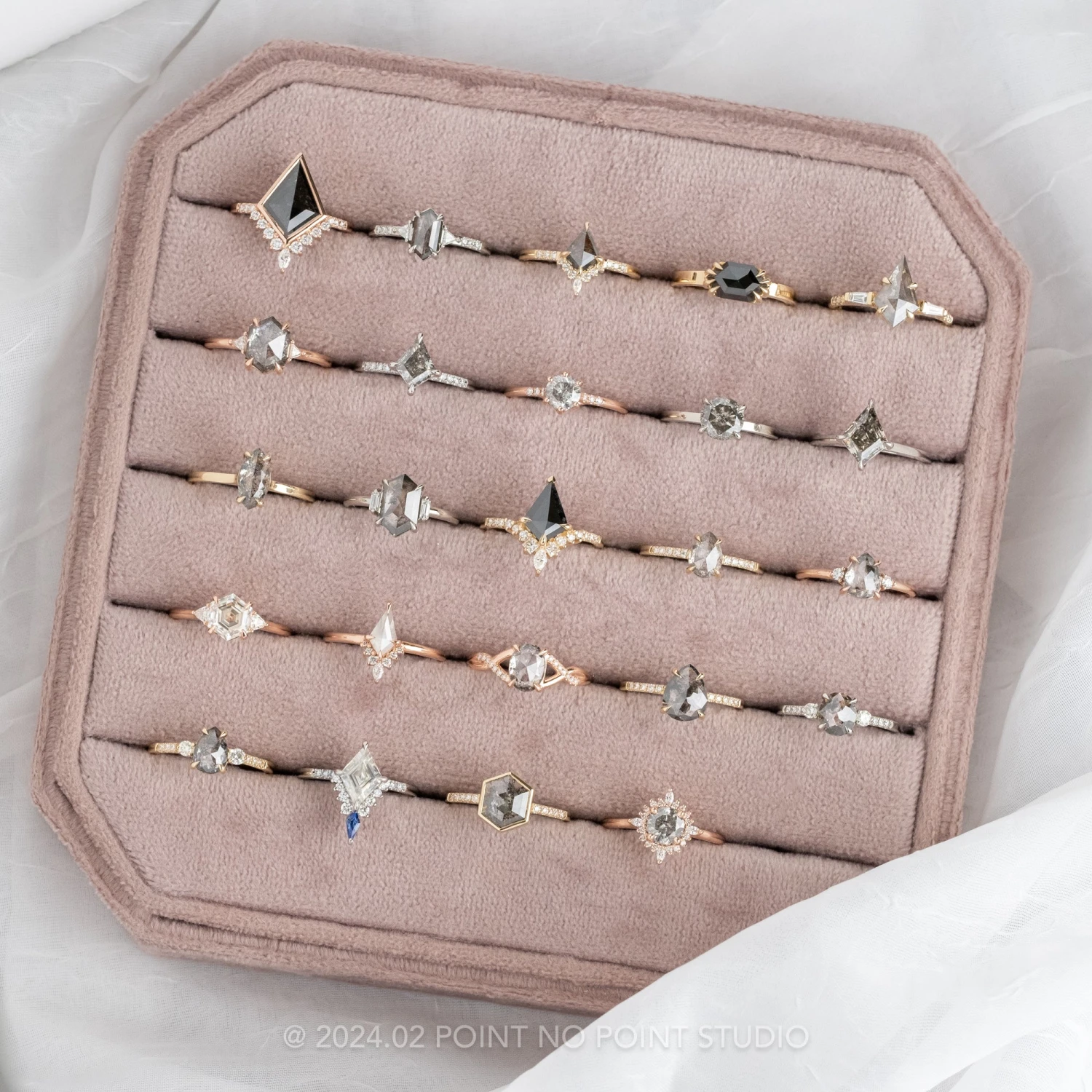 1.54 Carat Hexagon Moissanite Engagement Ring, Lea Setting, 14K Rose Gold - Image 7