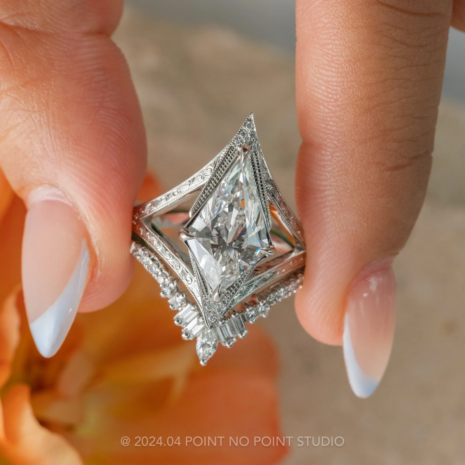 Extra Diamond Wren Wedding Band, 14k White Gold - Image 5