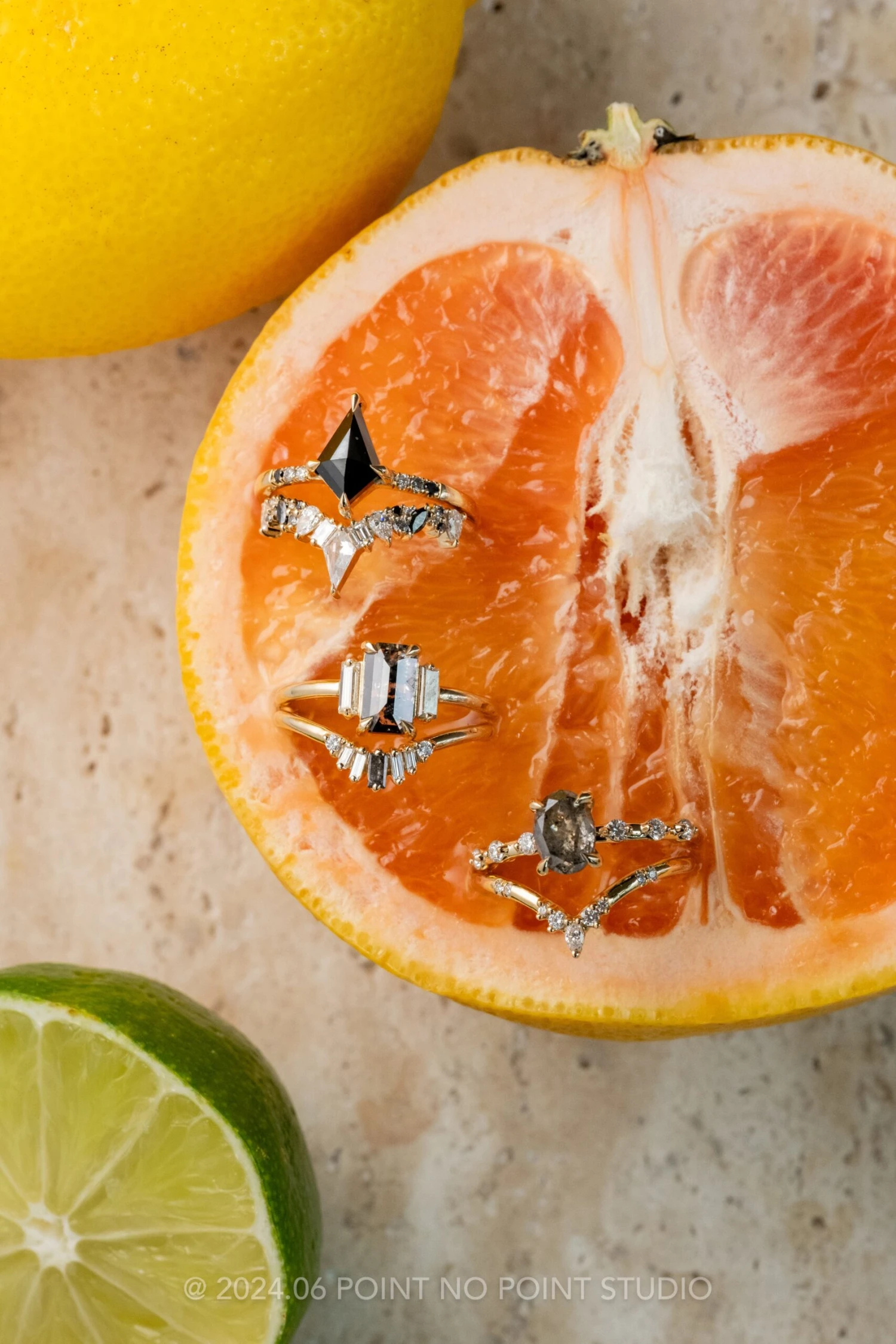 1.25 Carat Black Speckled Oval Diamond Engagement Ring, Nova Setting, 14K Yellow Gold - Image 3