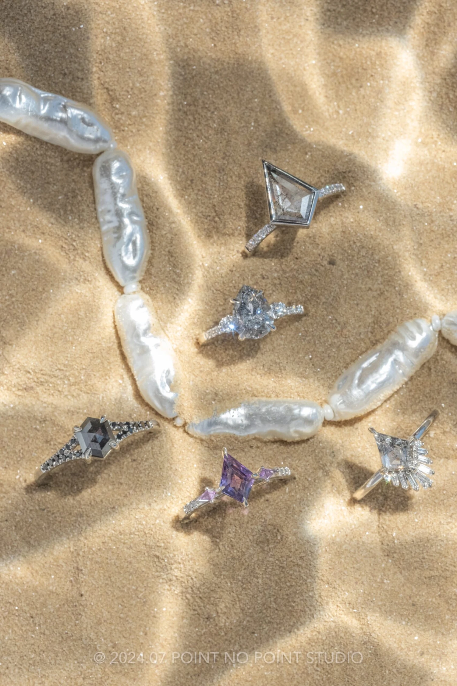 1.40 Carat Purple Kite Sapphire And Diamond Engagement Ring, Liza Setting, Platinum - Image 3
