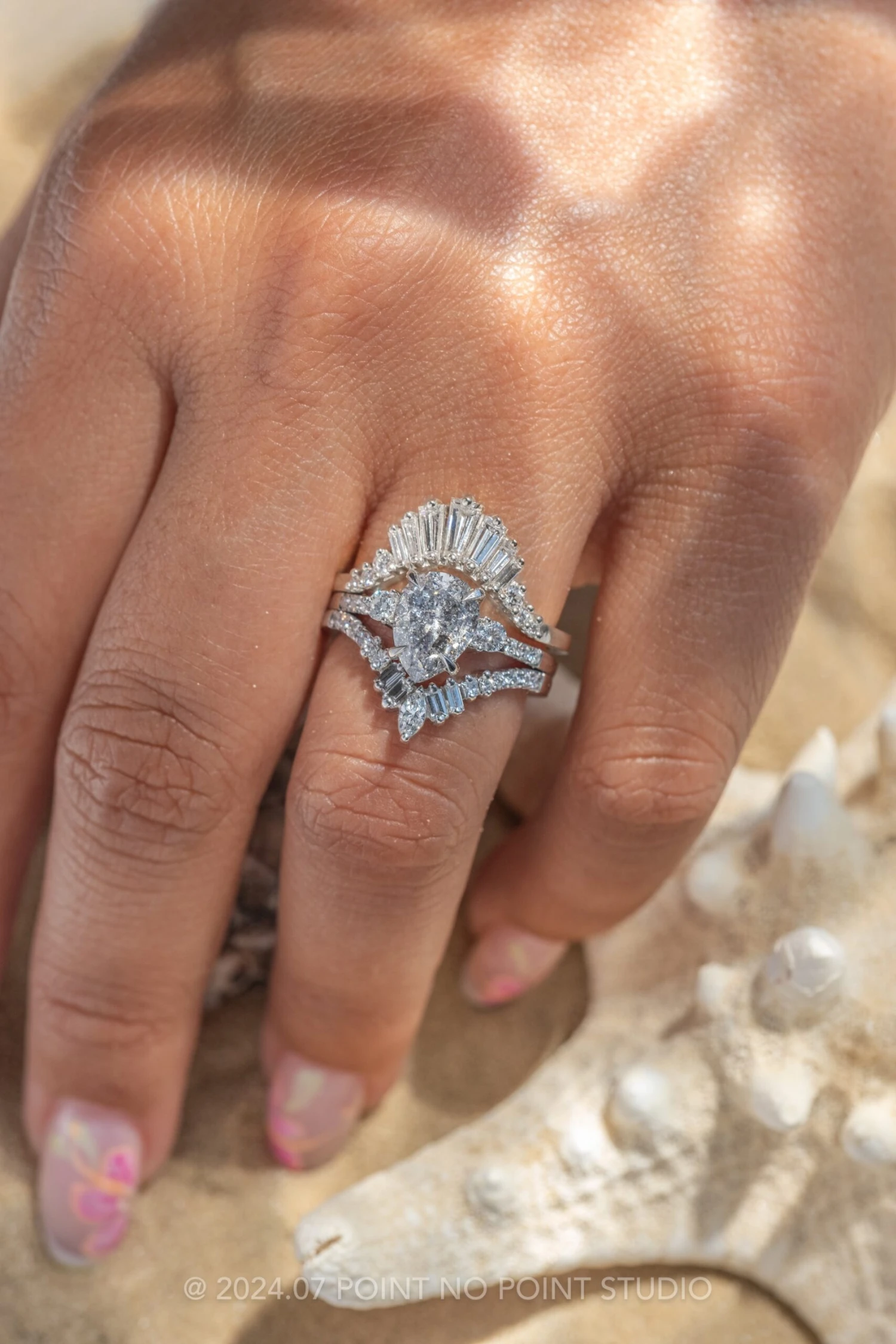 Extra Diamond Wren Wedding Band, 14k White Gold - Image 7