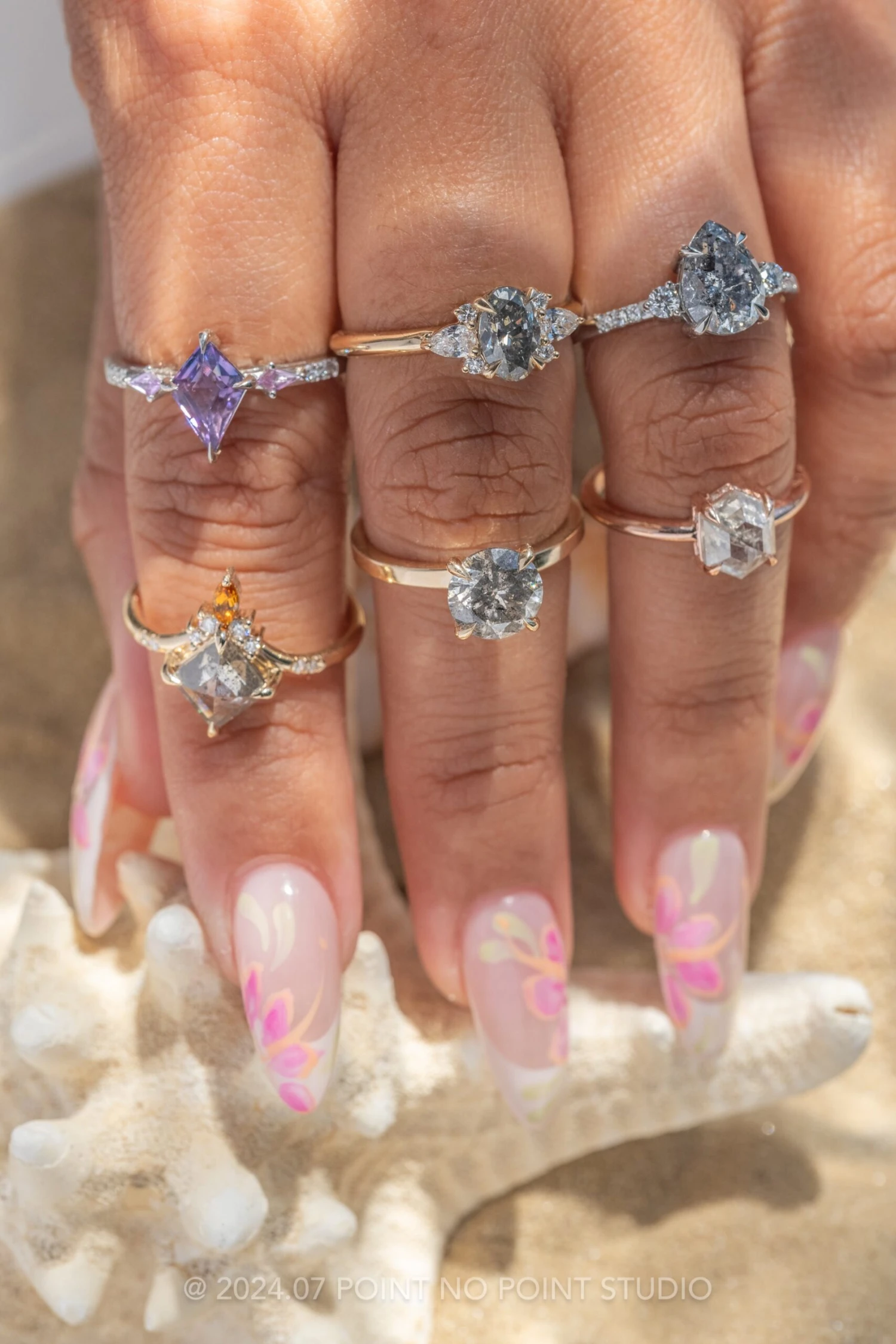 1.40 Carat Purple Kite Sapphire And Diamond Engagement Ring, Liza Setting, Platinum - Image 4