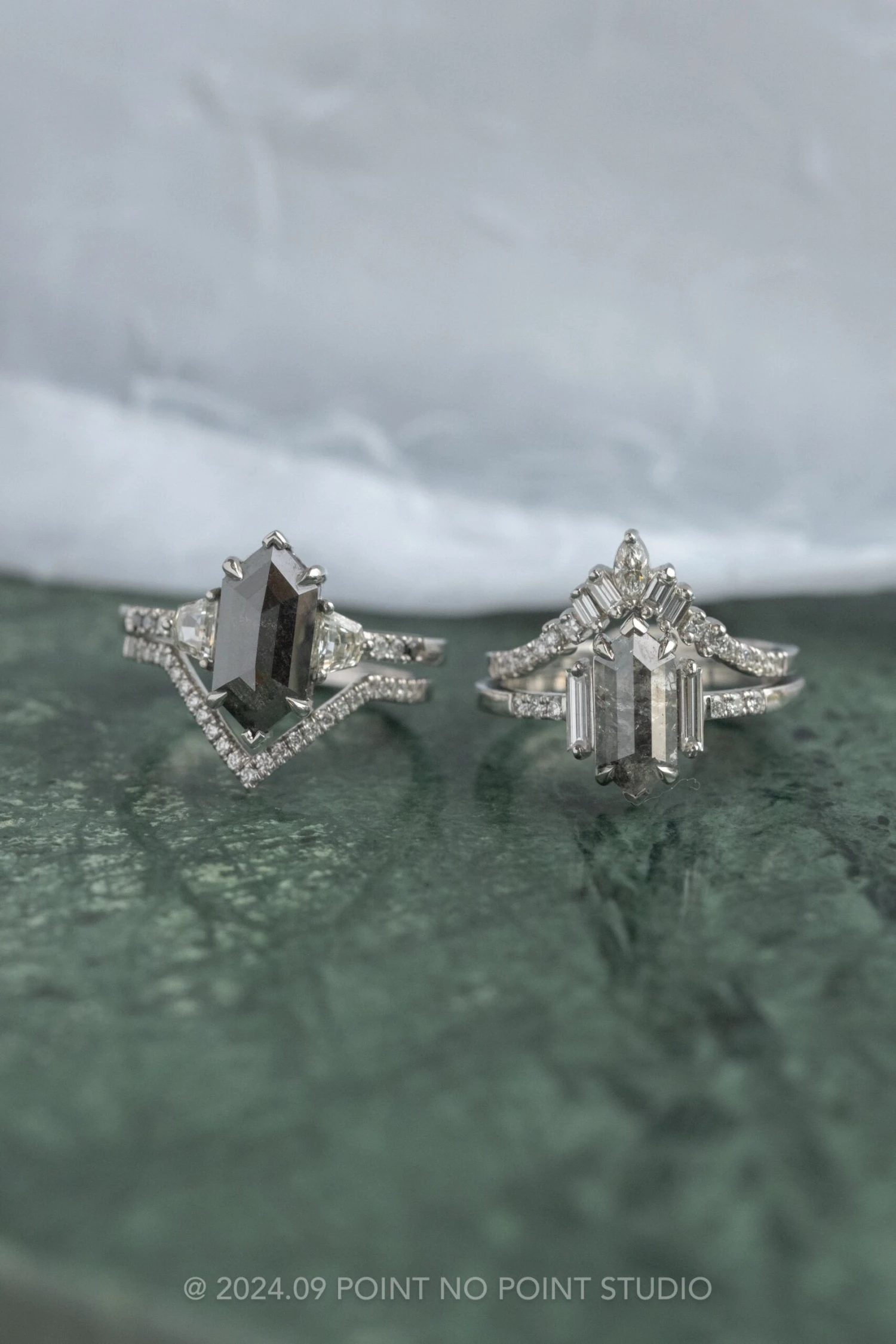 Extra Diamond Wren Wedding Band, 14k White Gold - Image 13