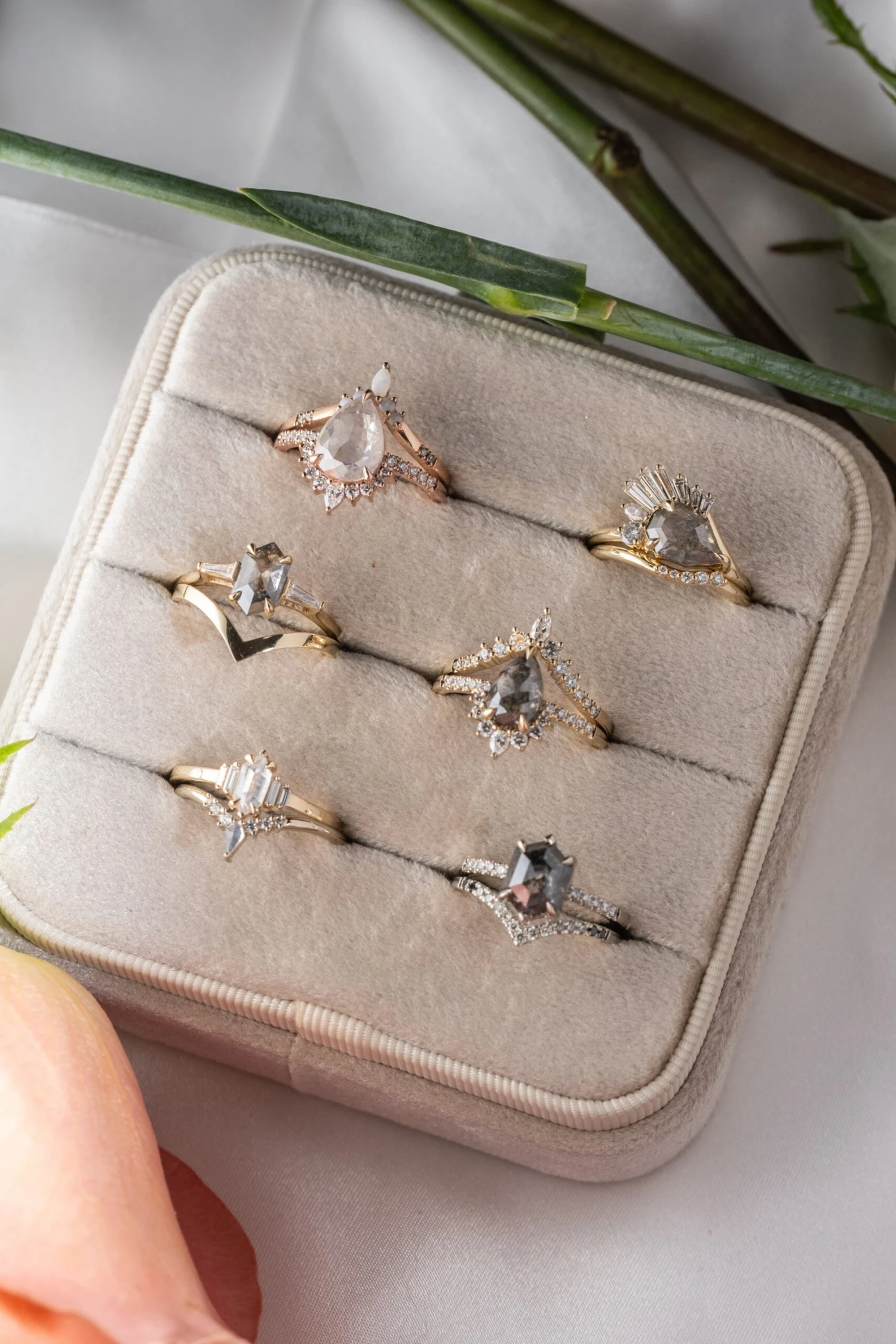 .52 Carat Icy White Hexagon Diamond Engagement Ring, Betty Setting, 14K Yellow Gold - Image 4