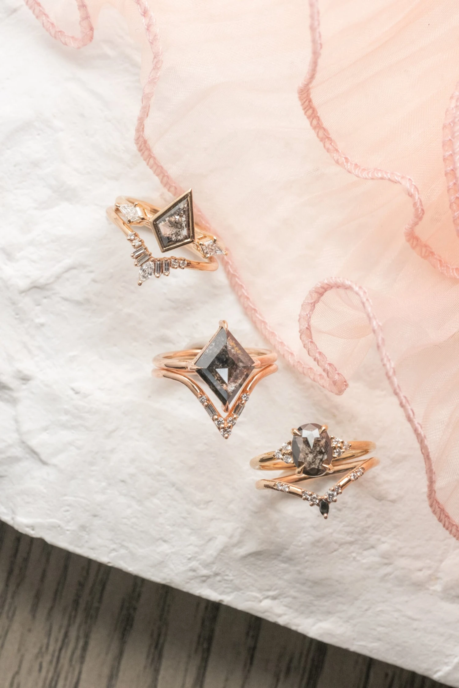 1.17 Carat Black Speckled Oval Diamond Engagement Ring, Quinn Setting, 14K Peach Gold - Image 5