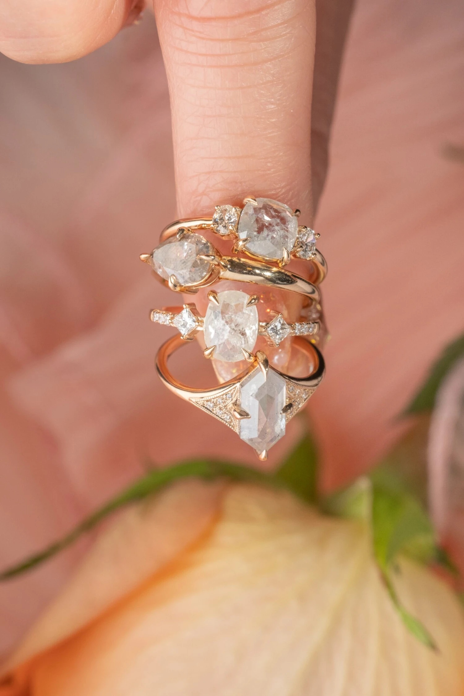1.07 Carat Icy White Cushion Diamond Engagement Ring, Zoe Setting, 14K Peach Gold - Image 3