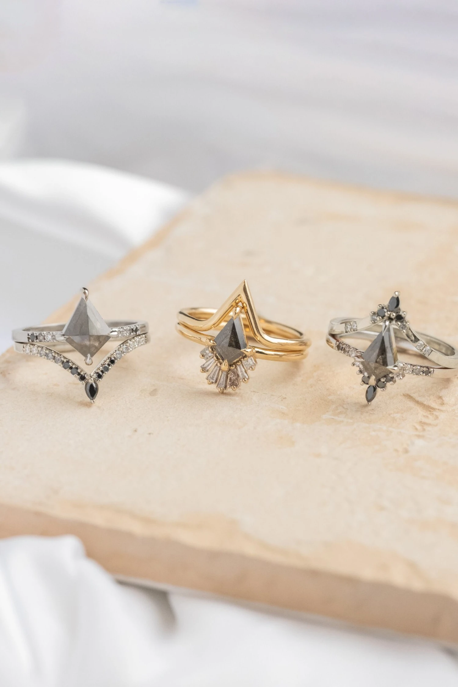 Marquise Ombre Diamond Vivian Wedding Band, 14K White Gold - Image 4