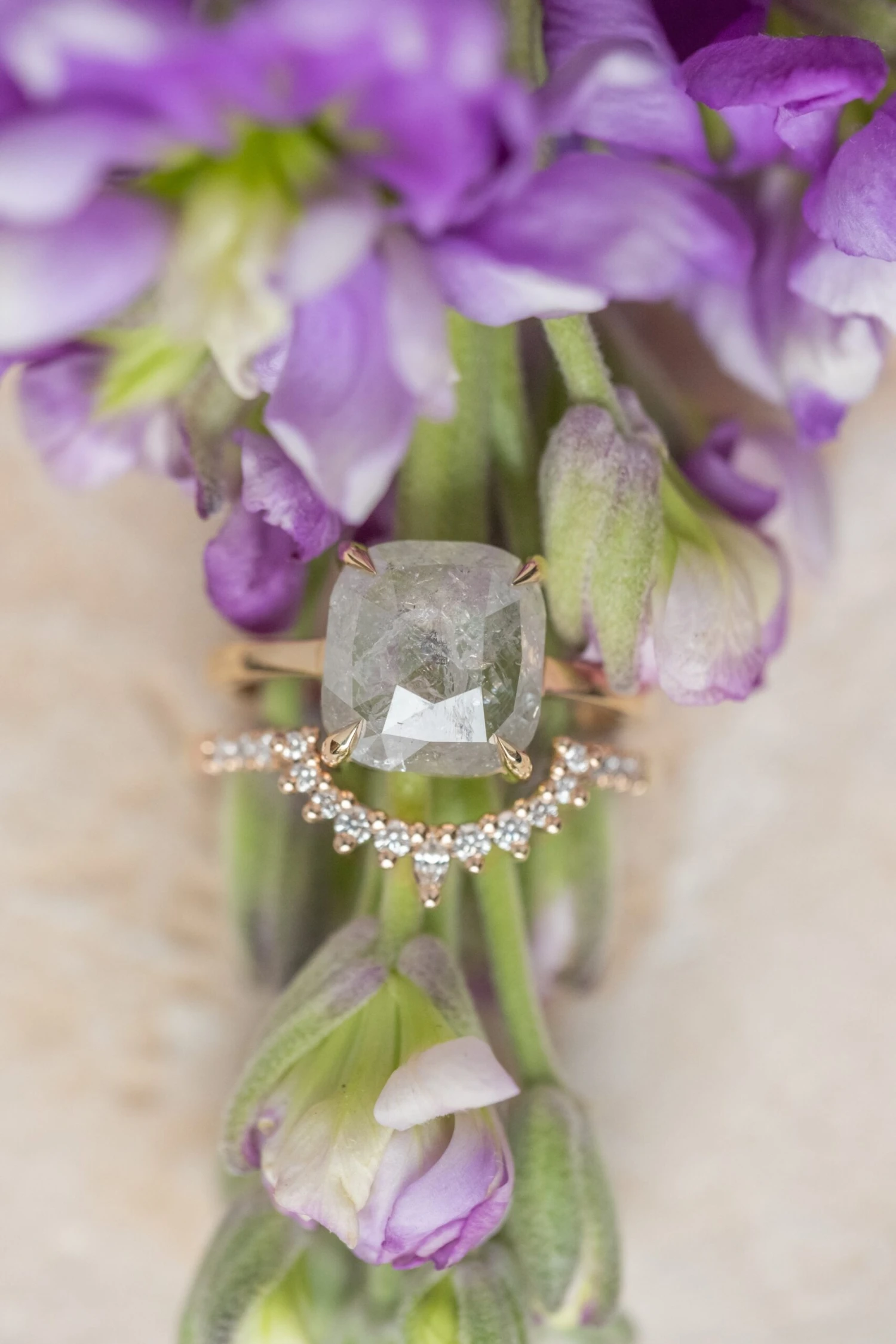 4.57 Carat Icy White Cushion Diamond Engagement Ring, Jane Setting, 14K Yellow Gold - Image 3