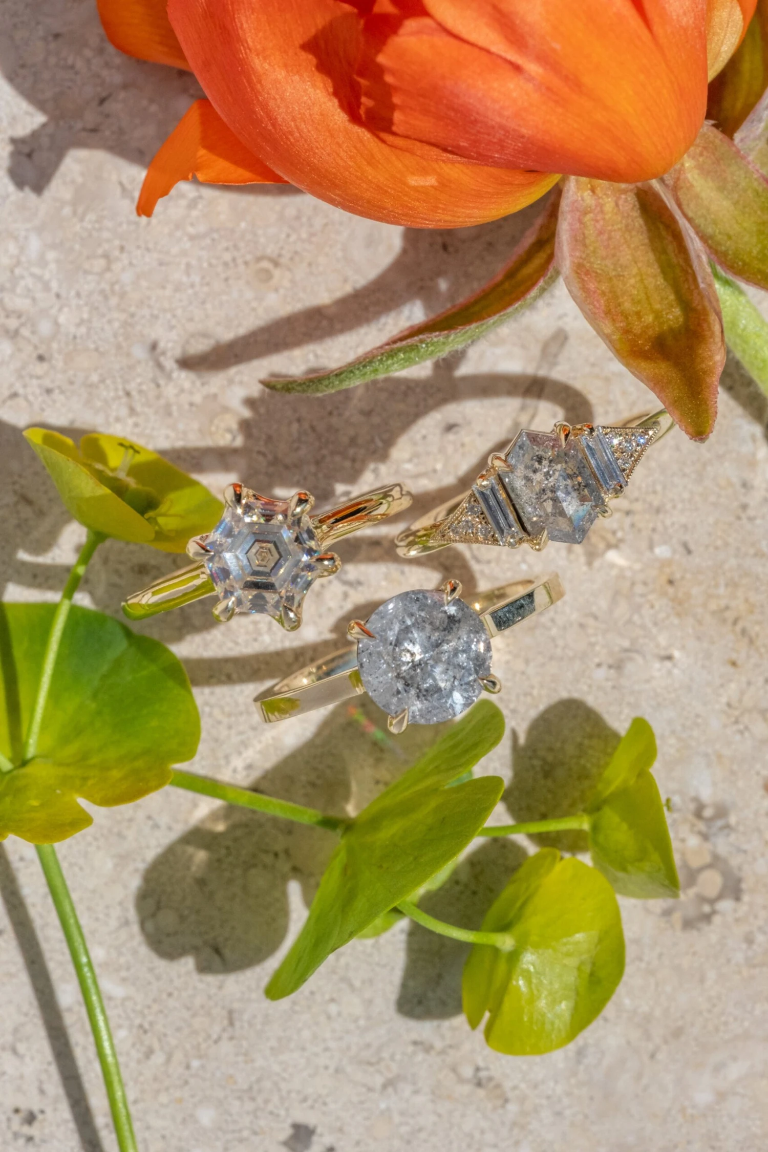 2.02 Carat Hexagon Moissanite Engagement Ring, Madeline Setting, 14k Yellow Gold - Image 4