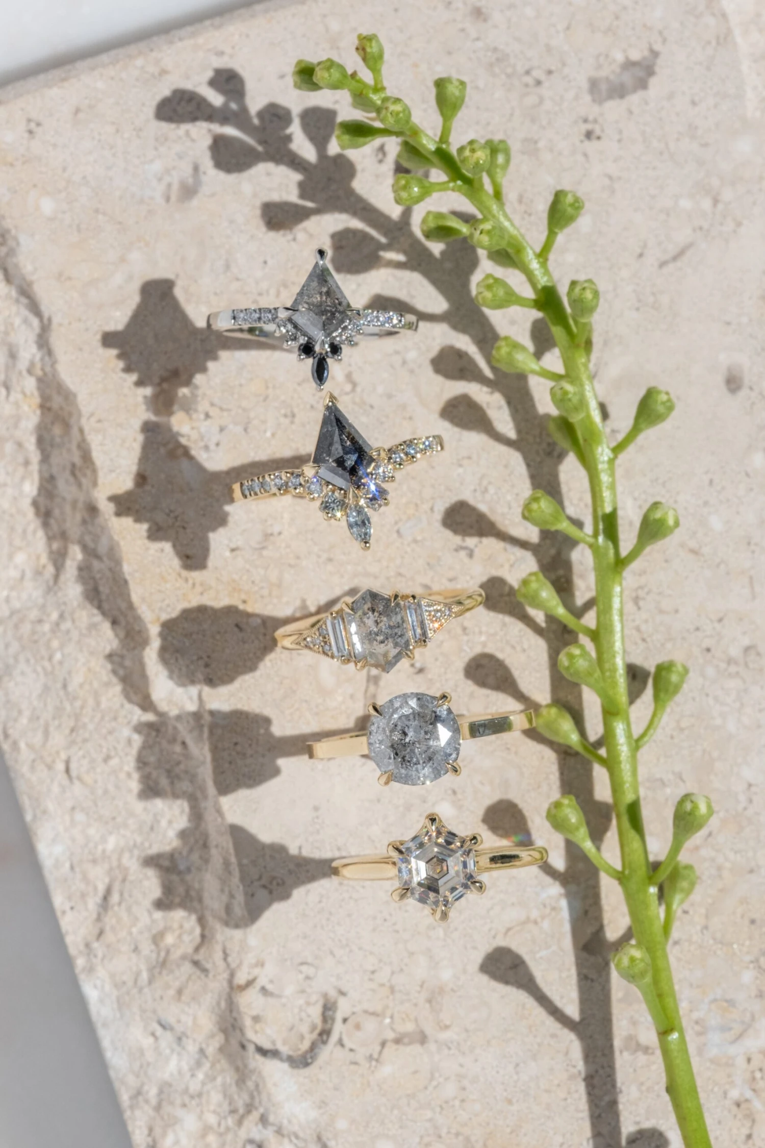 2.02 Carat Hexagon Moissanite Engagement Ring, Madeline Setting, 14k Yellow Gold - Image 5