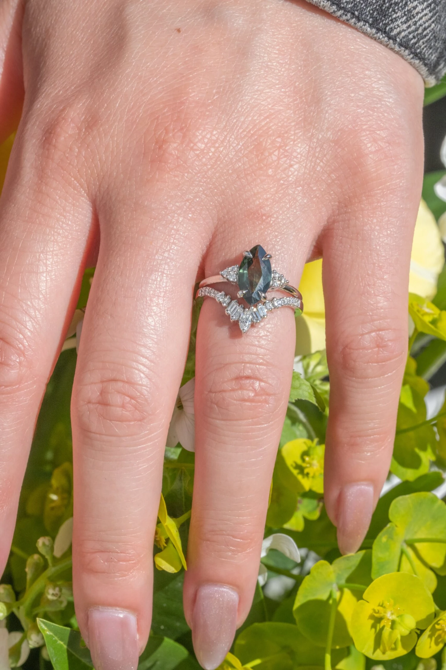 Extra Diamond Wren Wedding Band, 14k White Gold - Image 10