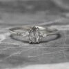 .84 Carat Salt And Pepper Pear Diamond Engagement Ring, Quinn Setting, 14K White Gold