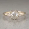1.48 Carat Icy White Hexagon Diamond Engagement Ring, Zoe Setting, 14K Yellow Gold