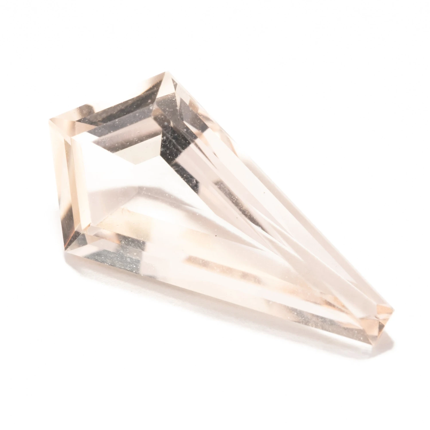 3.08 Carat Light Peach Step Cut Kite Morganite - Image 3