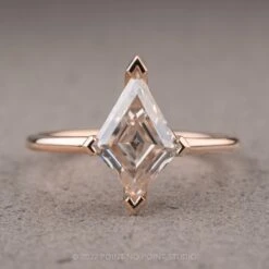 Lozenge Moissanite Engagement Ring, Charlize Setting, 14K Rose Gold