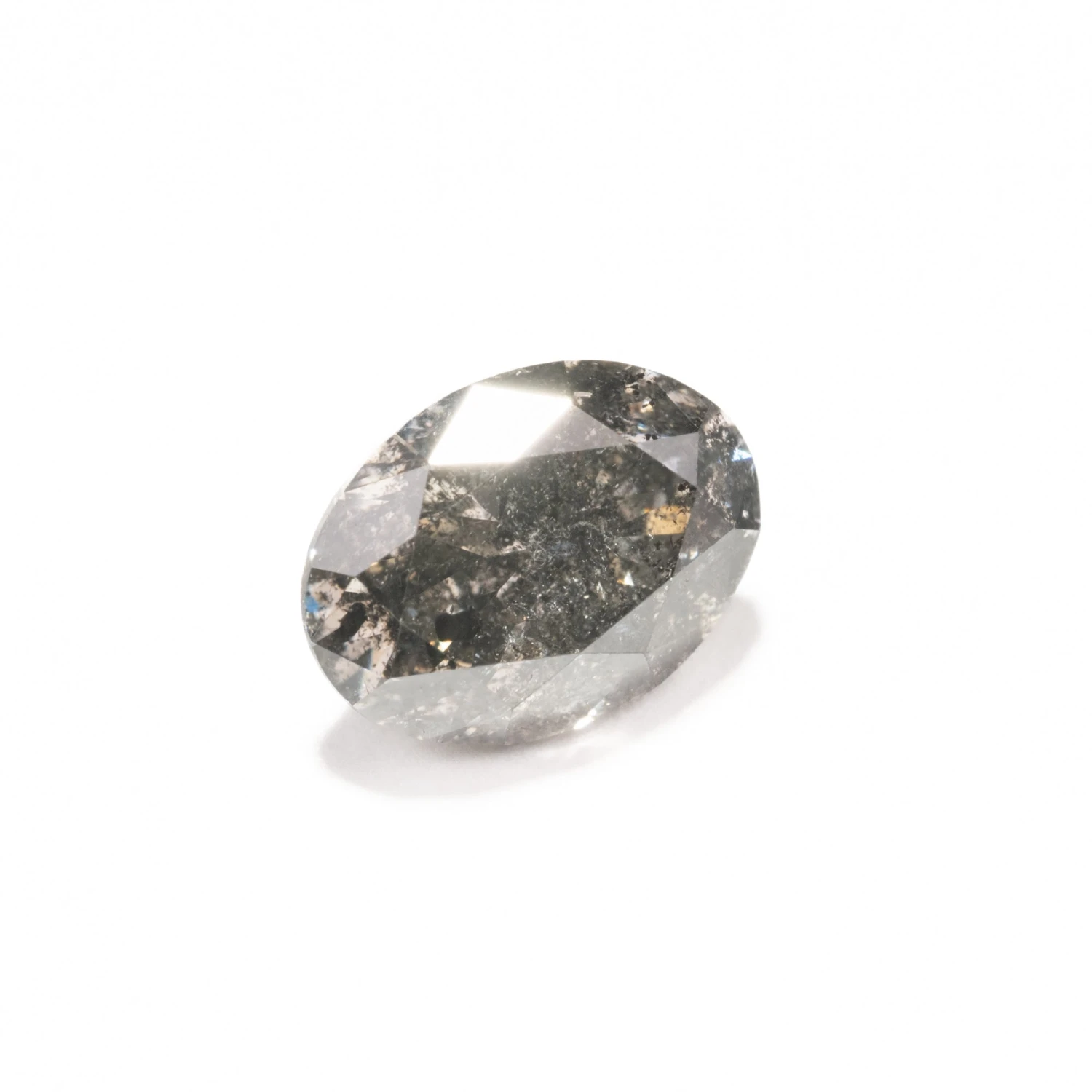 1.30 Carat Salt And Pepper Brilliant Cut Oval Diamond - Image 3