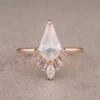 1.92 Carat Fancy White Kite Diamond Engagement Ring, Wren Setting, 14K Rose Gold