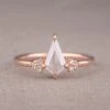 .72 Carat Icy White Kite Diamond Engagement Ring, Quinn Setting, 14k Rose Gold
