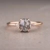 1.03 Carat Salt And Pepper Oval Diamond Engagement Ring, Zoe Setting, 14K Rose Gold