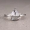 1.70 Carat Salt And Pepper Pear Diamond Engagement Ring, Zoe Setting, Platinum
