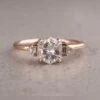 1.56 Carat Hexagon Moissanite Engagement Ring, Betty Setting, 14K Rose Gold