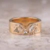 Diamond Wedding Band, Moon Setting, 14K Yellow Gold