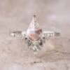 2.27 Carat Kite Moissanite Engagement Ring, Wren Setting, Platinum