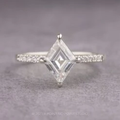 Lozenge Moissanite And Diamond Engagement Ring, Jules Setting, Platinum