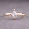 1.08 Carat Salt And Pepper Kite Diamond Engagement Ring, Jane Setting, 14k Rose Gold