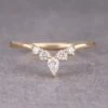 Diamond Wedding Band, Cassiopeia Setting, 14k Yellow Gold
