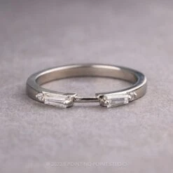Baguette Diamond Wedding Cuff, Harper Setting, 14K White Gold