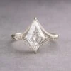 1.34 Carat White Kite Moissanite Engagement Ring, Mackenzie Setting, Platinum
