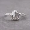 1.61 Carat Salt And Pepper Pear Diamond Engagement Ring, Jules Setting, 14k White Gold