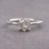 1.66 Carat Canadian Salt And Pepper Hexagon Diamond Engagement Ring, Lark Setting, Platinum