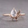 .92 Carat Icy White Pear Diamond Engagement Ring, Sammy Setting, 14K Rose Gold