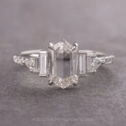 1.60 Carat Clear Hexagon Diamond Engagement Ring, Betty Setting, Platinum