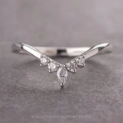 Marquise Diamond Wedding Band, Large Freya Setting, Platinum