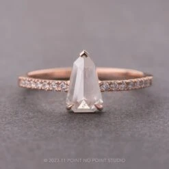 1.05 Carat Icy White Geometric Diamond Engagement Ring, Jules Setting, 14K Rose Gold